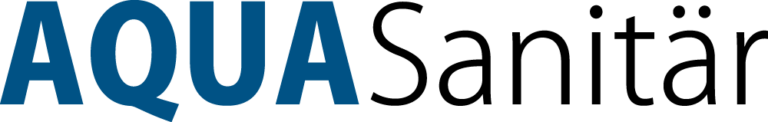 Blaues AQUA Logo auf weissem Hintergrund