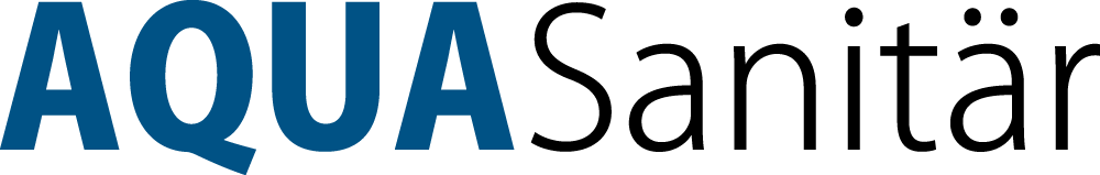 Blaues AQUA Logo auf weissem Hintergrund