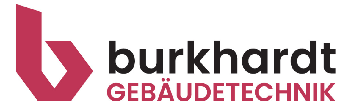 Logo von Burkhardt Gebäudetechnik in Rot und Schwarz