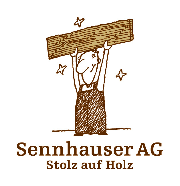 Sennhauser AG Logo mit Holzplanke.