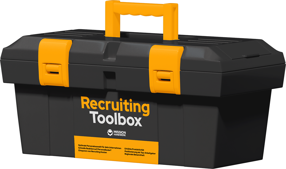 Schwarzer Werkzeugkasten mit gelbem Griff