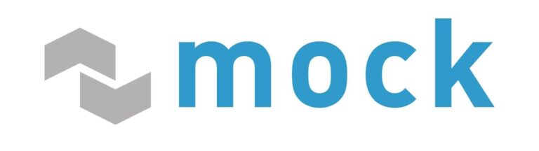 Logo mit blauem Text