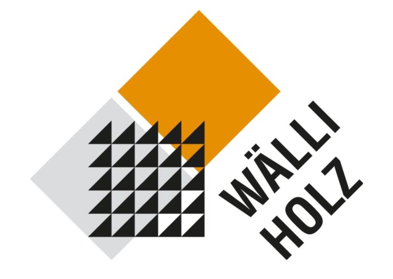 Logo mit geometrischen Formen und Schriftzug.